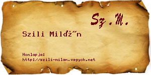 Szili Milán névjegykártya
