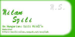 milan szili business card